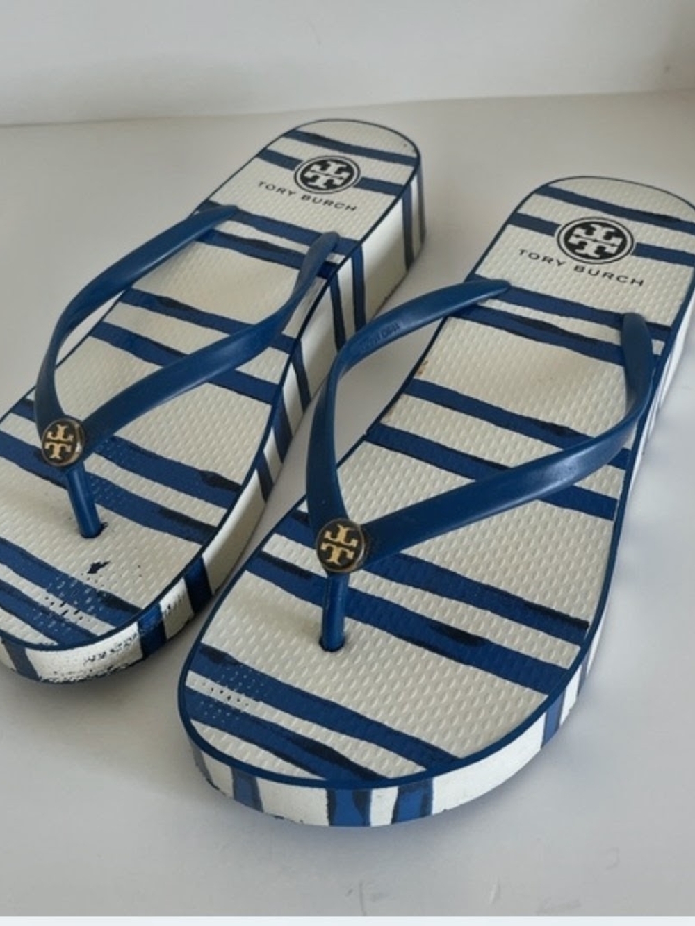 Tory Burch Blue & White Stripe Men’s Bag - Picture 3 of 9